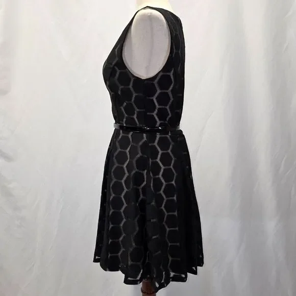 Lily Rose Geometric Black Lace Special Occasion Dress Size Large - Picture 8 of 11